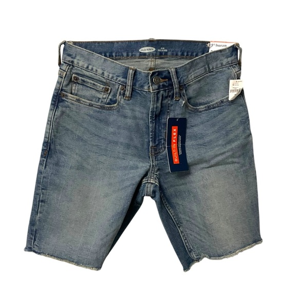 Old Navy Blue Denim Short Jean SZ 29 Women Capri Streetwear Comfort Cut-off NWT - Picture 1 of 4